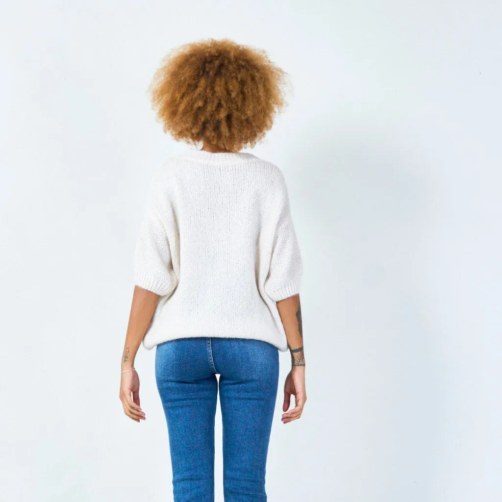 Short sleeve knit sweater wholesale