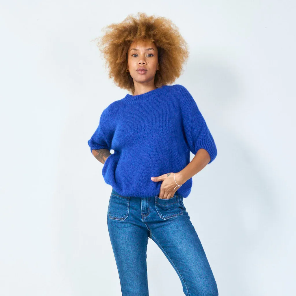 Short sleeve knit sweater wholesale
