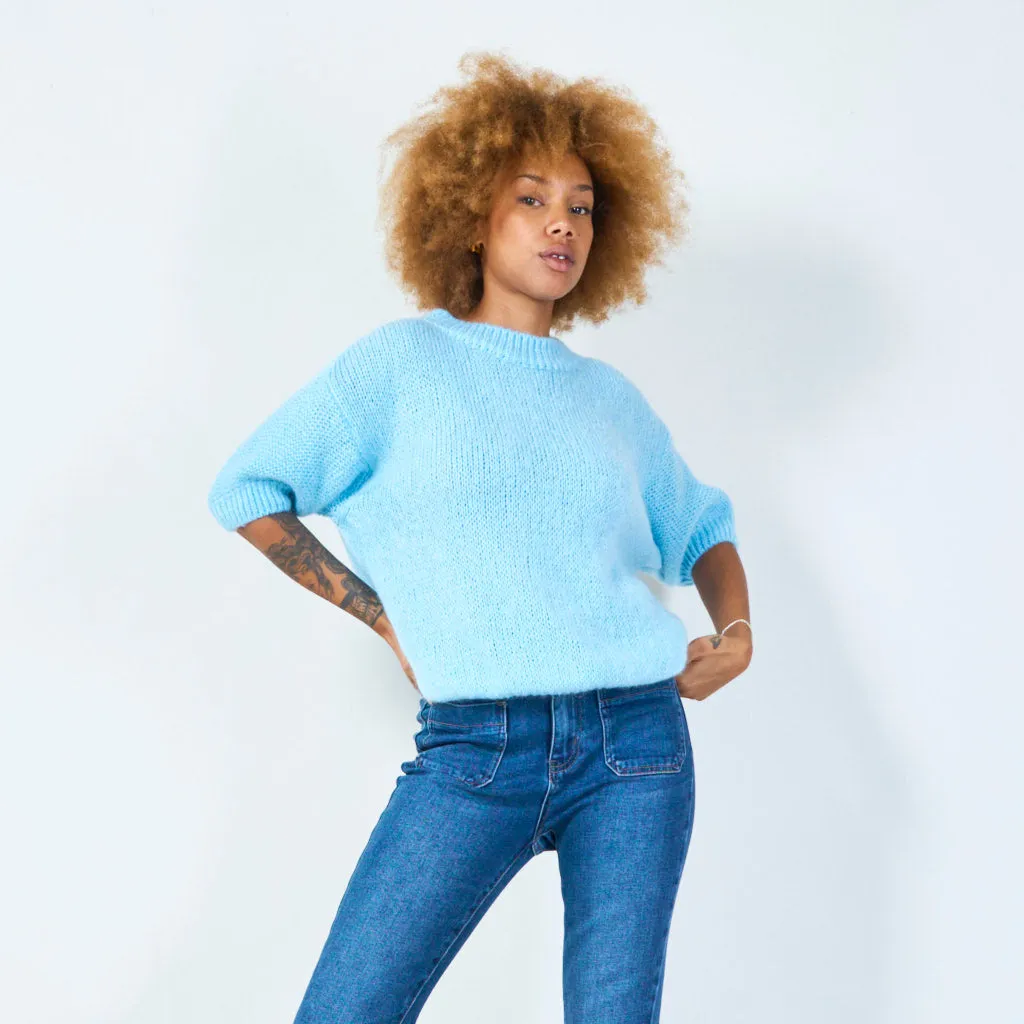 Short sleeve knit sweater wholesale
