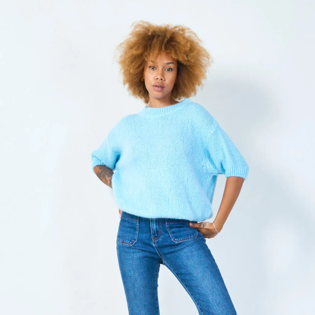 Short sleeve knit sweater wholesale