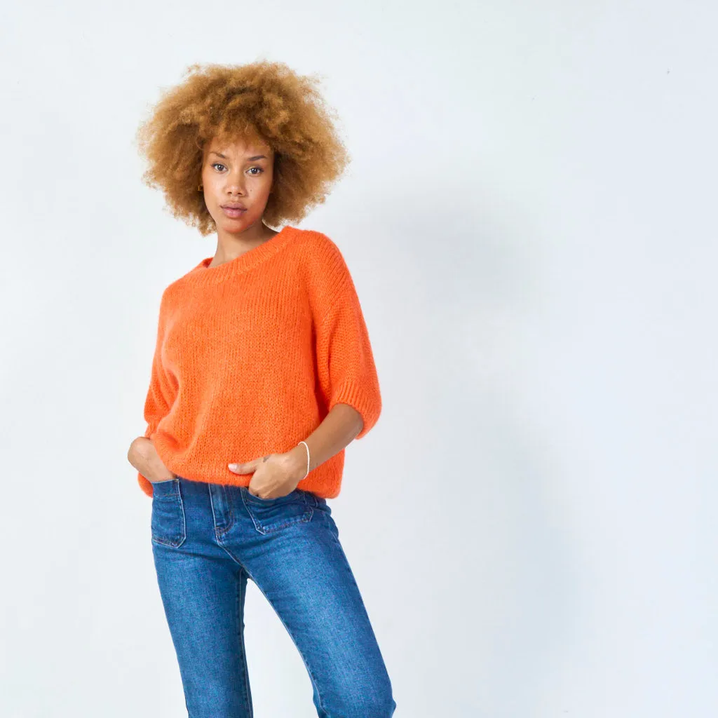 Short sleeve knit sweater wholesale
