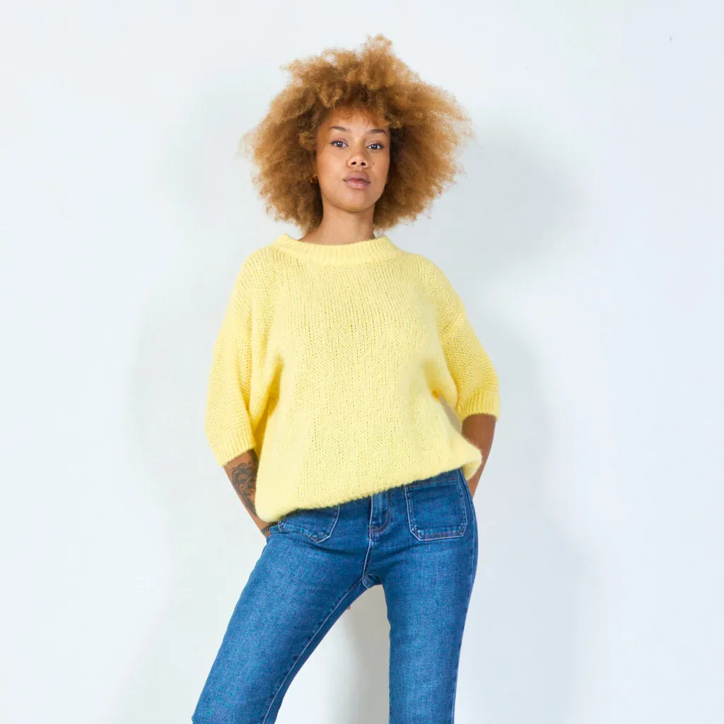 Short sleeve knit sweater wholesale