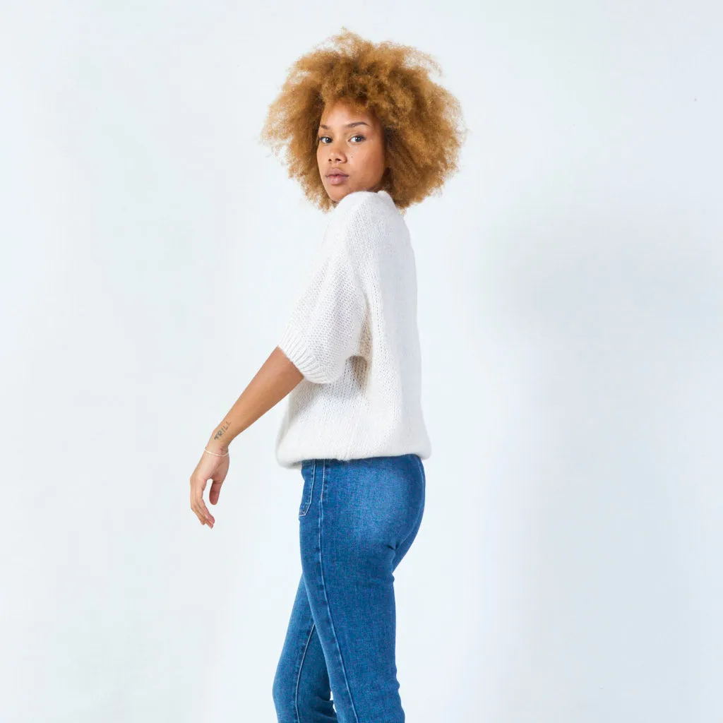 Short sleeve knit sweater wholesale