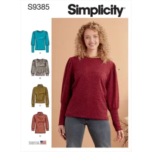 Simplicity Sewing Pattern S9385 Misses' Knit Tops with Length and Sleeve Variations