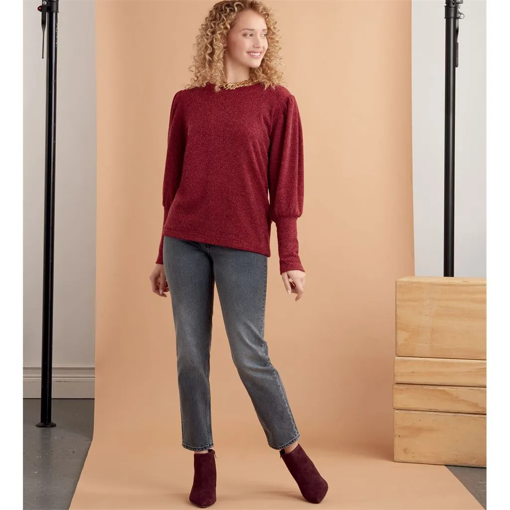 Simplicity Sewing Pattern S9385 Misses' Knit Tops with Length and Sleeve Variations