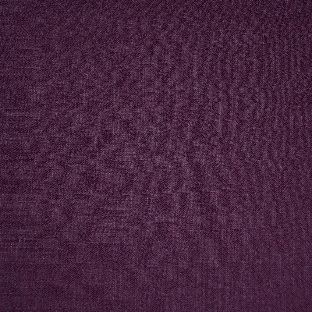 Slub Texture Linen Blend Solid Plum