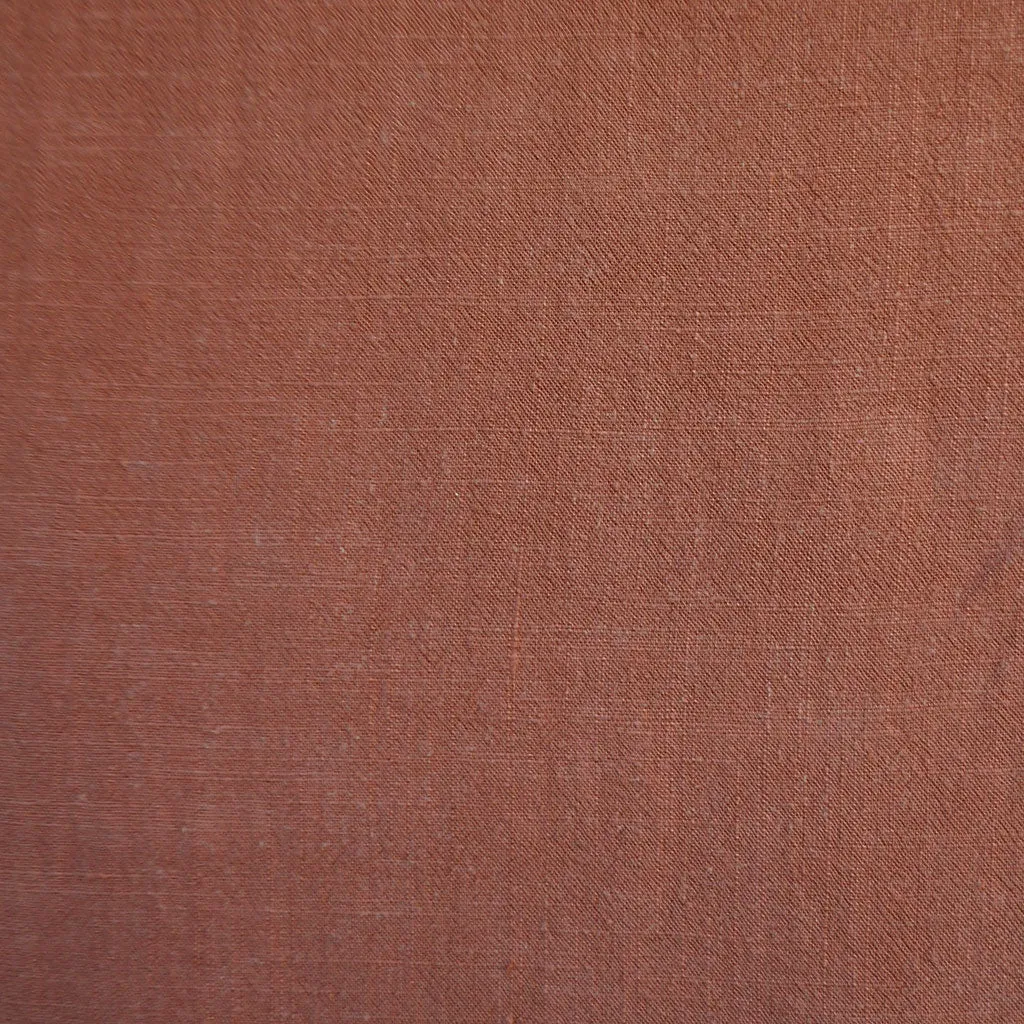 Slub Texture Linen Blend Solid Terracotta