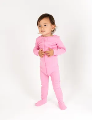 Solid Color Pink Footed Pajamas