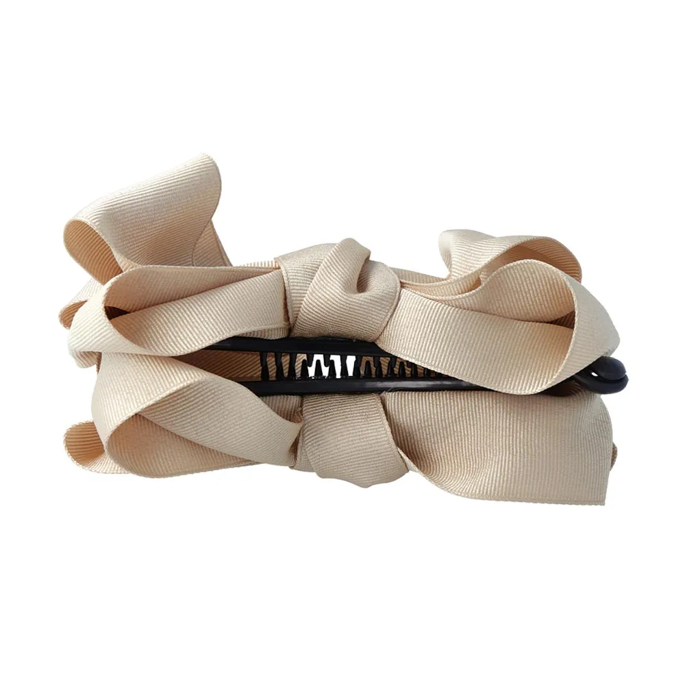 Solid Grosgrain Bow Banana Clip