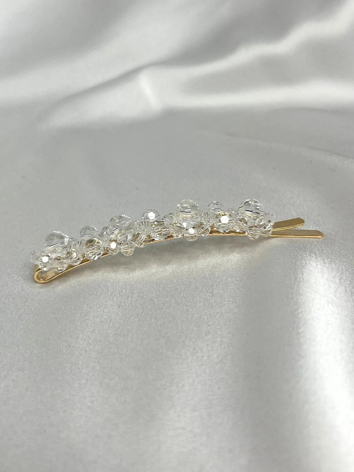 Sparkly Cluster Bead Hair Clip / Clear