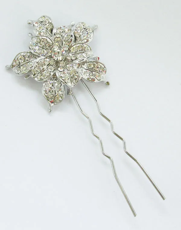 Star Flower Crystal Wedding Hair Pin
