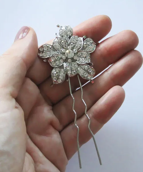 Star Flower Crystal Wedding Hair Pin