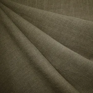 Stonewashed Slub Texture Ramie Bottom Weight Olive
