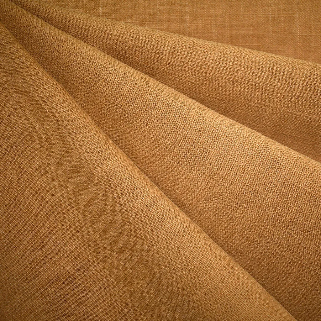 Stonewashed Slub Texture Ramie Bottom Weight Turmeric