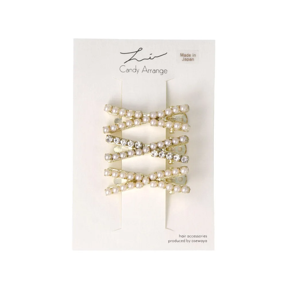Studded Mini Cross Pinch Clip Set