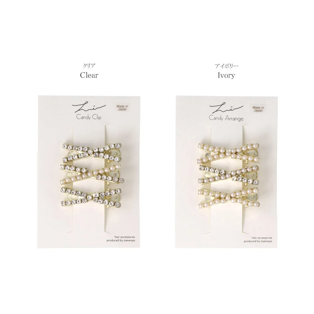 Studded Mini Cross Pinch Clip Set