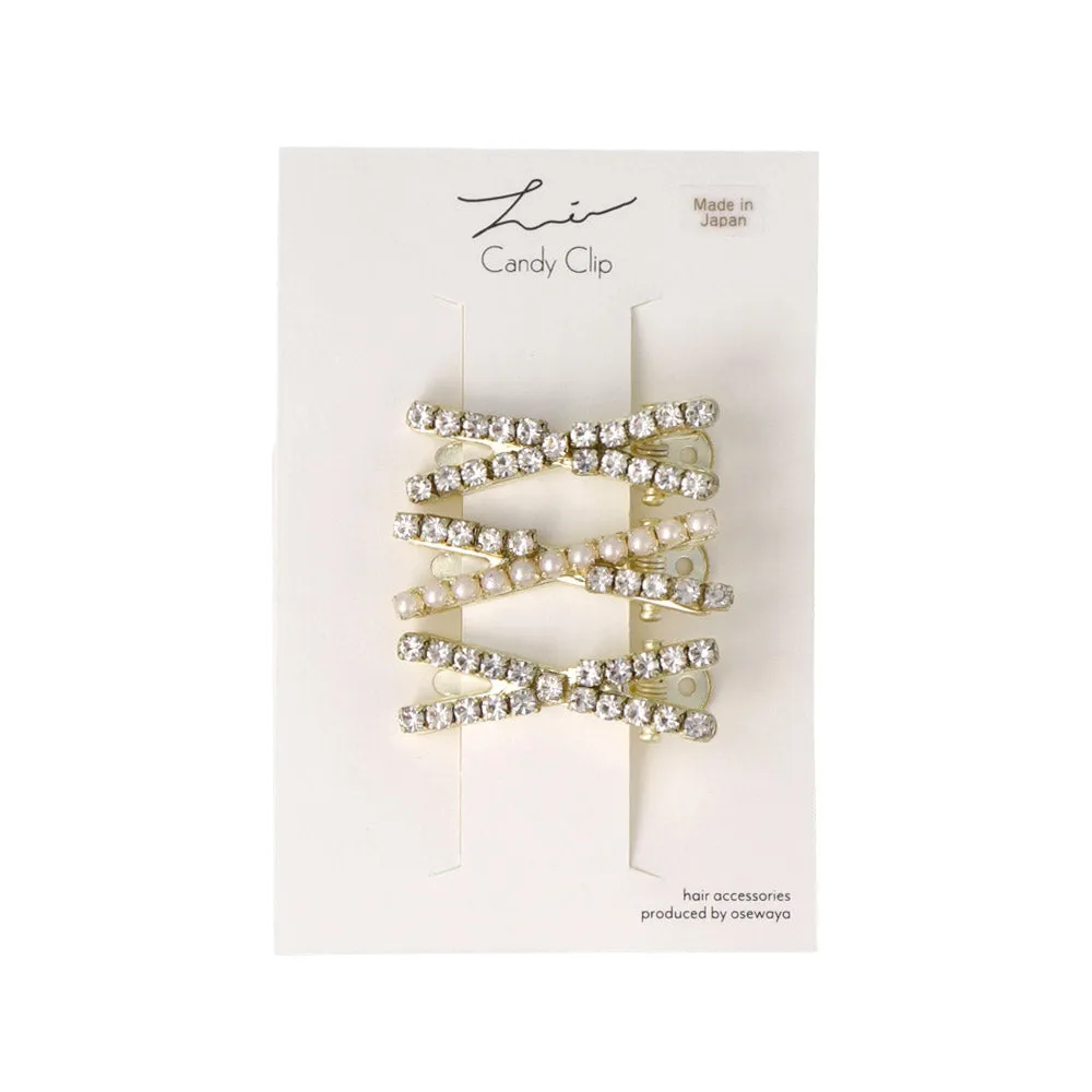 Studded Mini Cross Pinch Clip Set