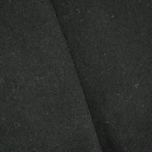 Super Black Wool Blend Brushed Twill Jacketing Fabric