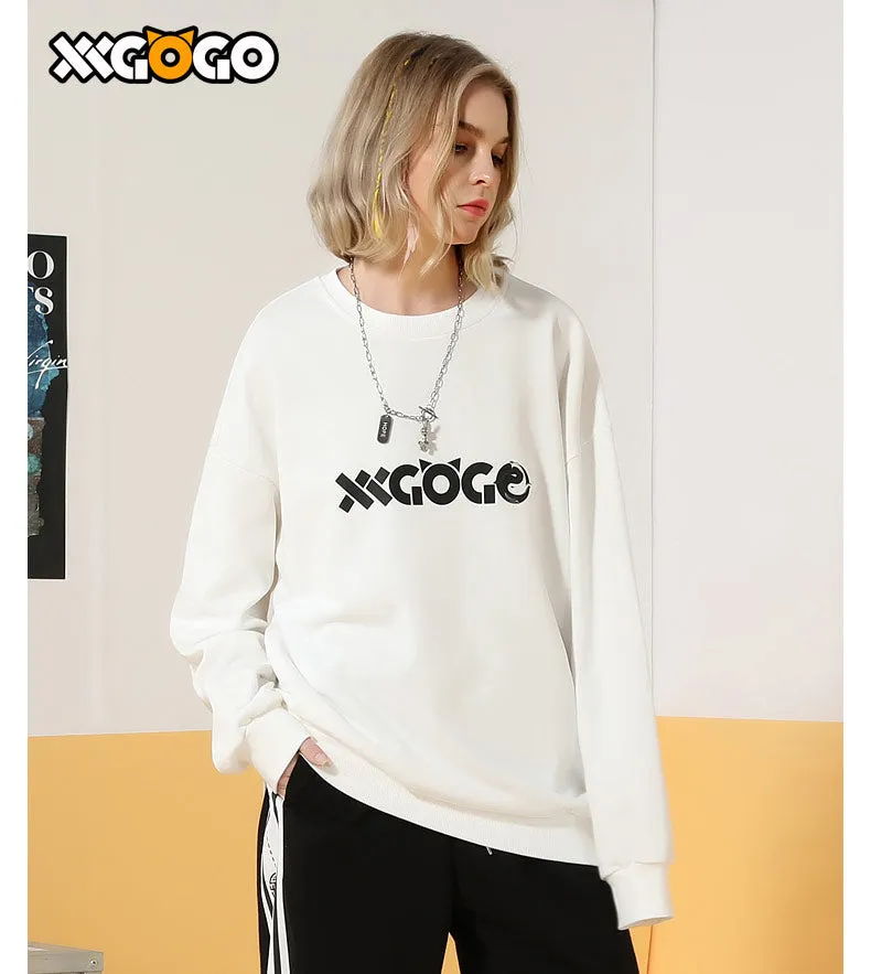 Taichi Fish Letter Print Cotton Sweatshirt