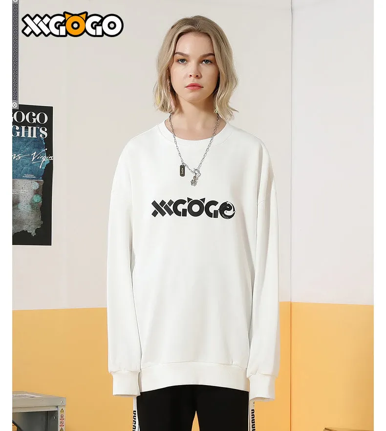 Taichi Fish Letter Print Cotton Sweatshirt