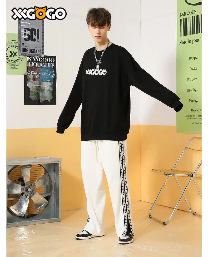 Taichi Fish Letter Print Cotton Sweatshirt