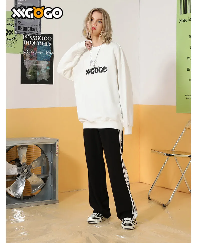 Taichi Fish Letter Print Cotton Sweatshirt