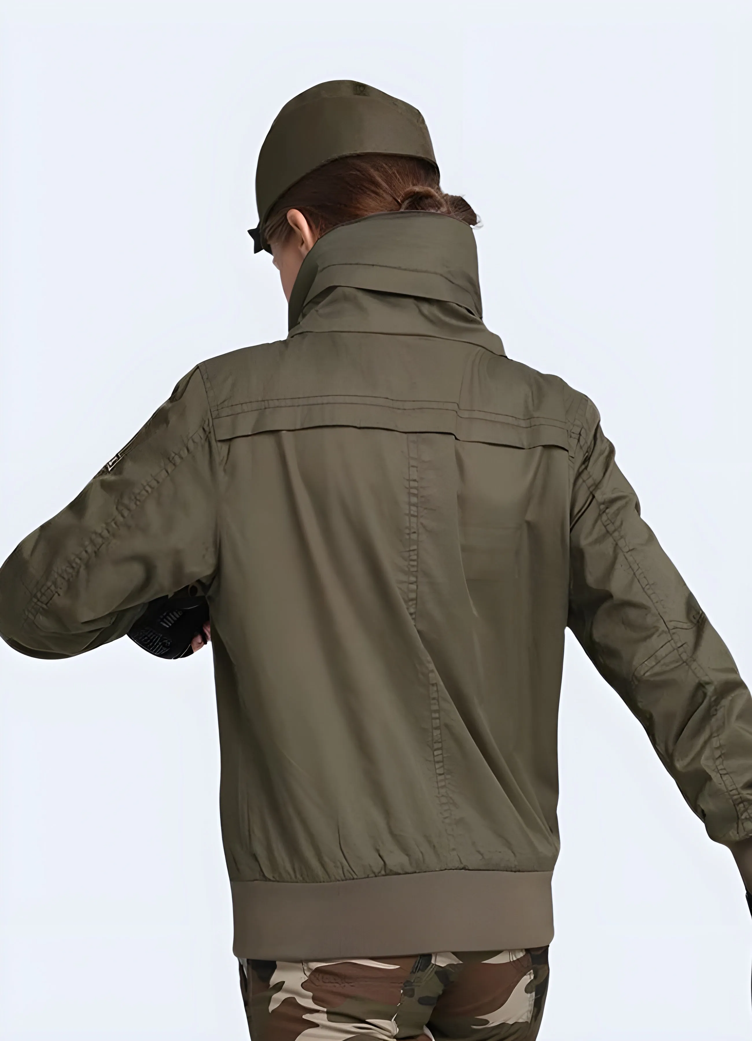 Techwear Army Bomber with Hood Women