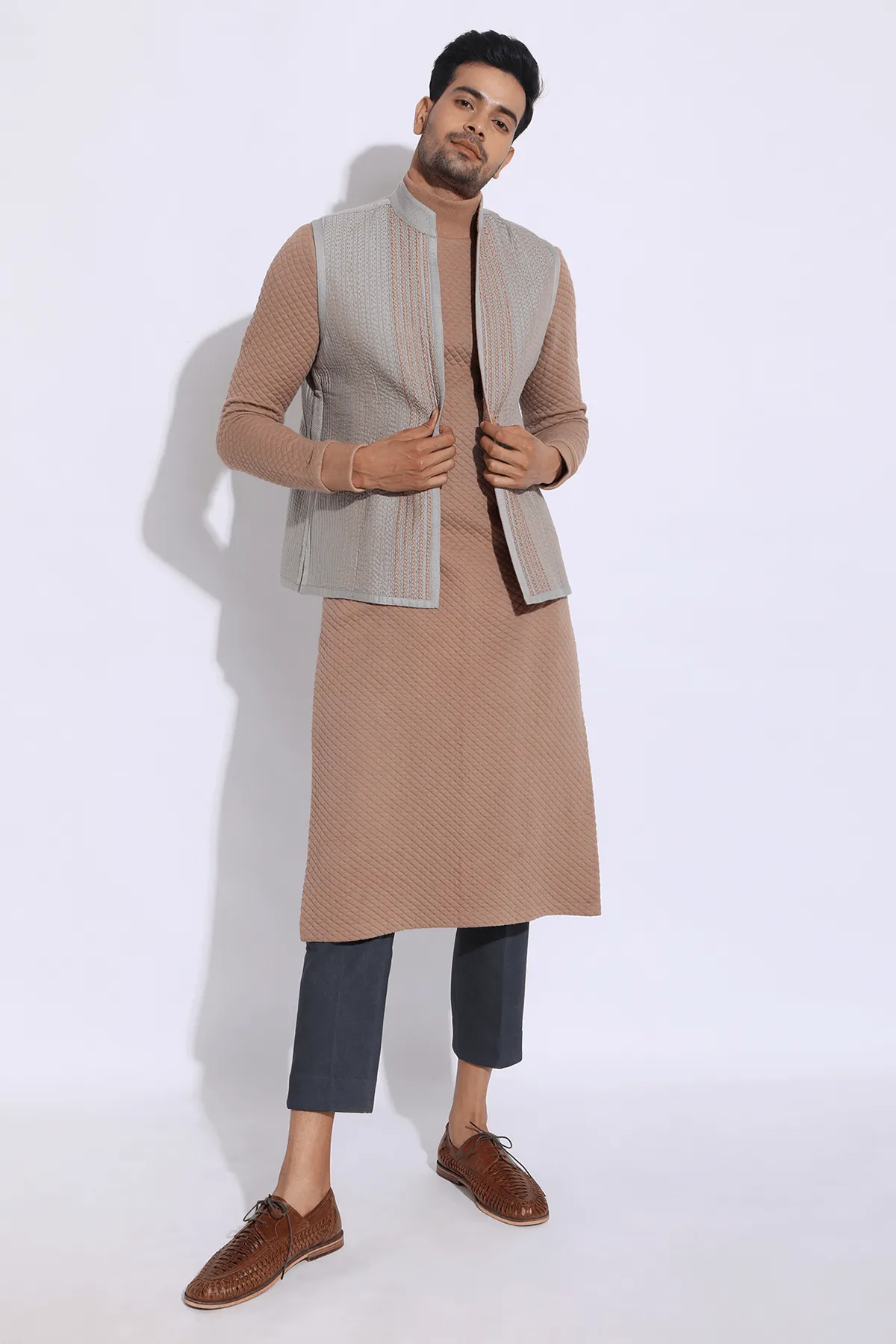 Textured Bandi Jacket