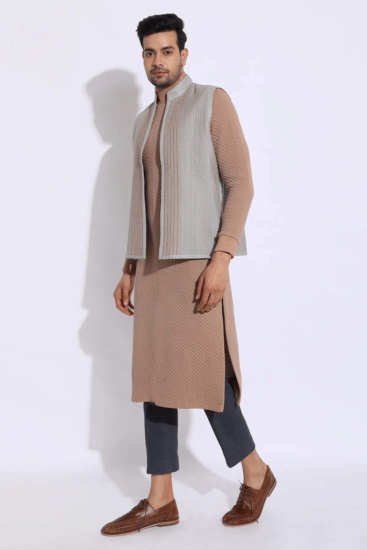 Textured Bandi Jacket