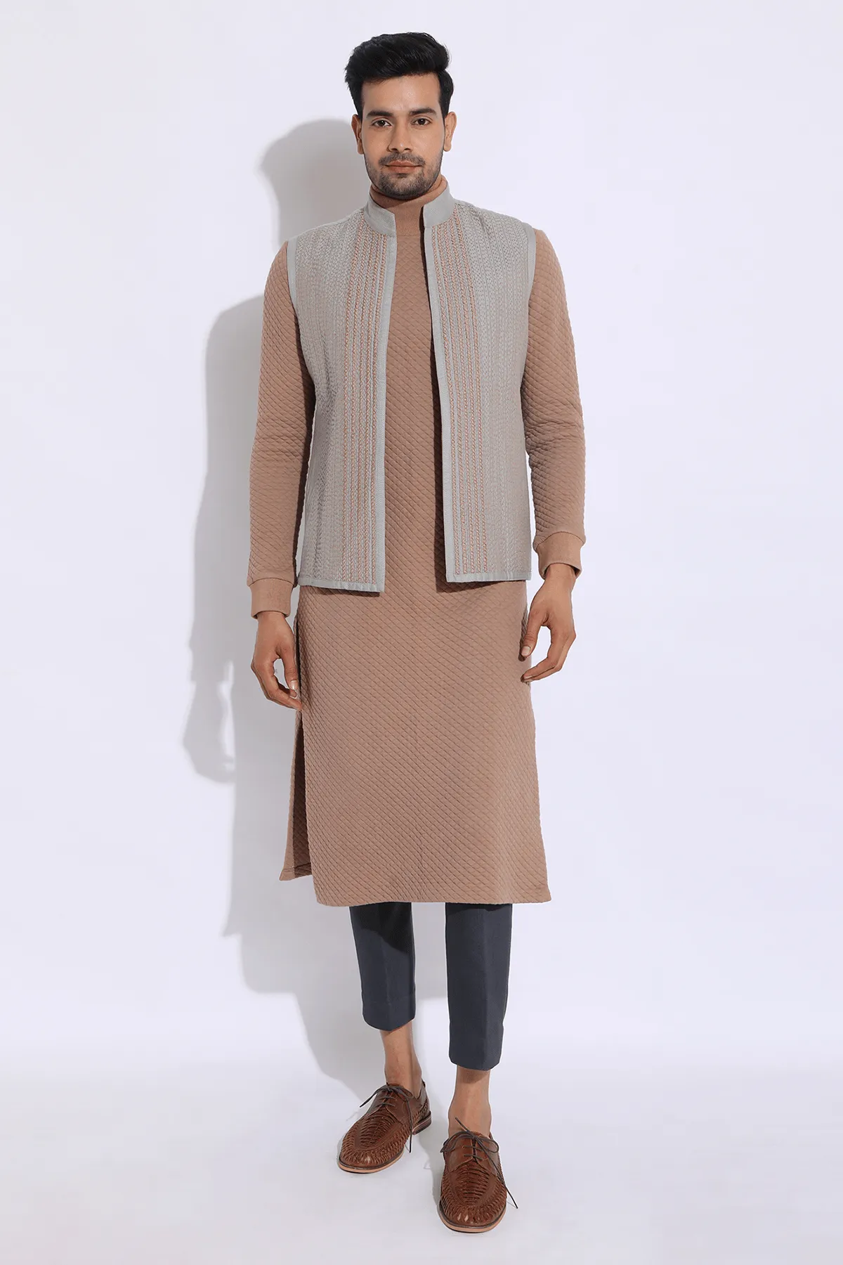 Textured Bandi Jacket