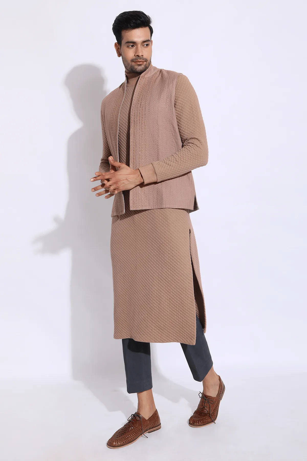 Textured Bandi Jacket