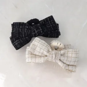 Tweed Bow Hair Claw
