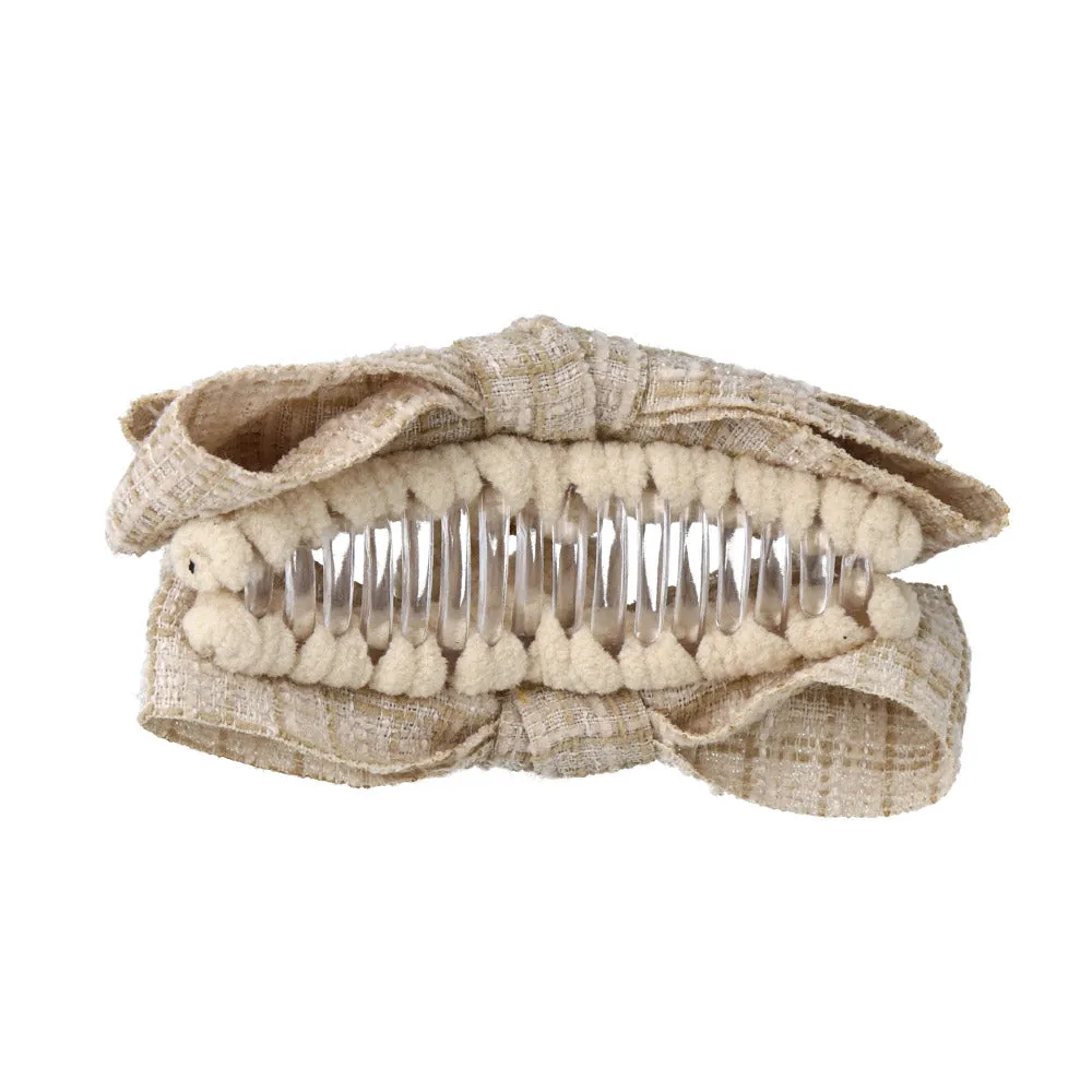 Tweed Bow Hair Claw