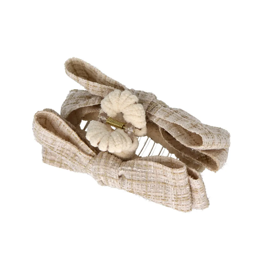 Tweed Bow Hair Claw