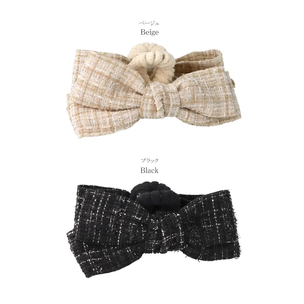 Tweed Bow Hair Claw