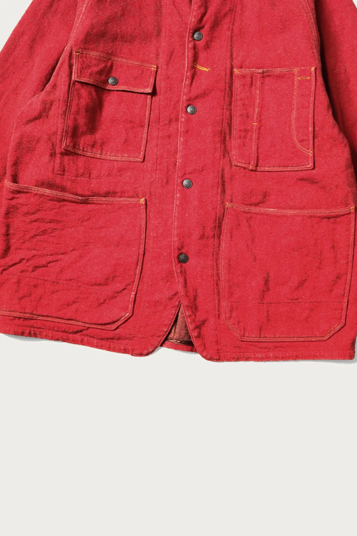 Twill Aging-Wool CACTUS Coverall - Red