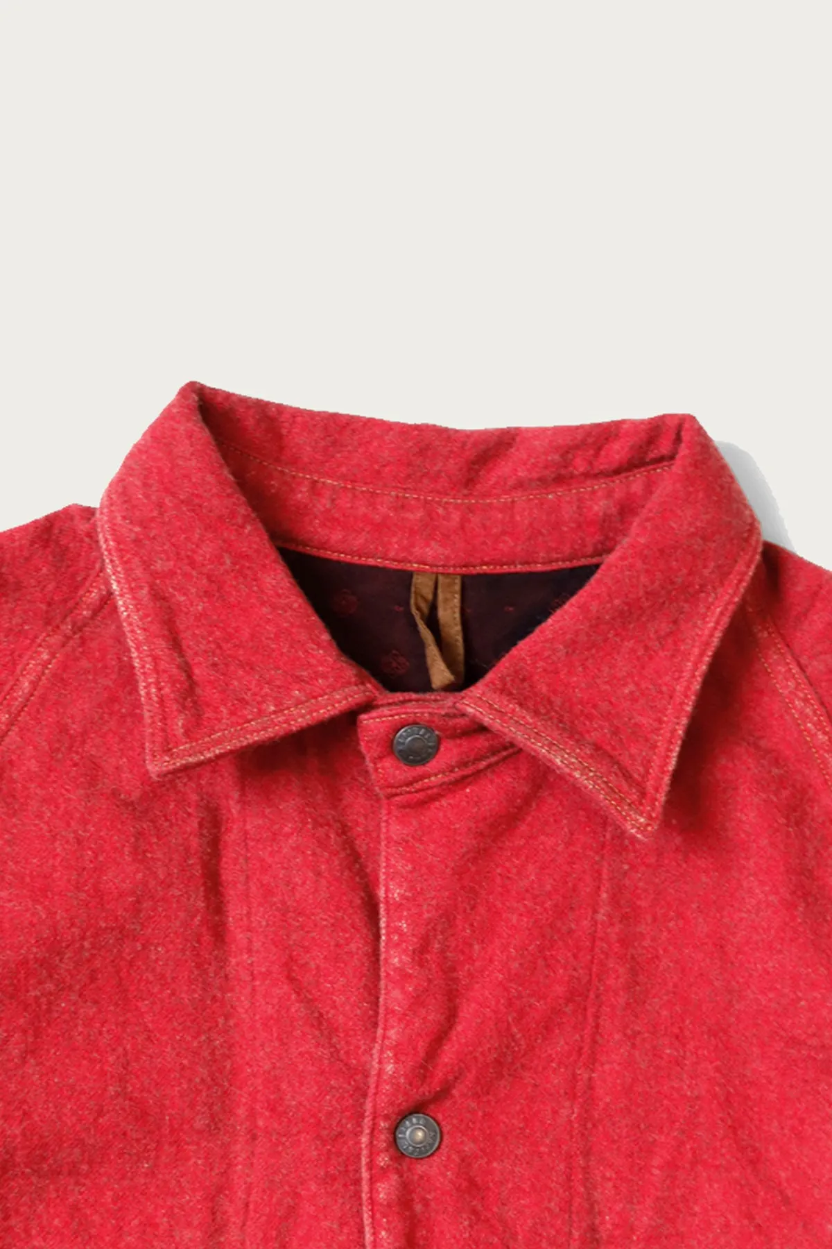 Twill Aging-Wool CACTUS Coverall - Red