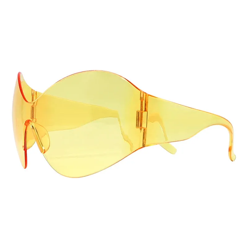 Unisex Steampunk Oversized Sunglasses- Designed w/ Futuristic Technology, Y2k Punk Vibe.