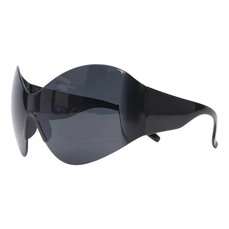 Unisex Steampunk Oversized Sunglasses- Designed w/ Futuristic Technology, Y2k Punk Vibe.