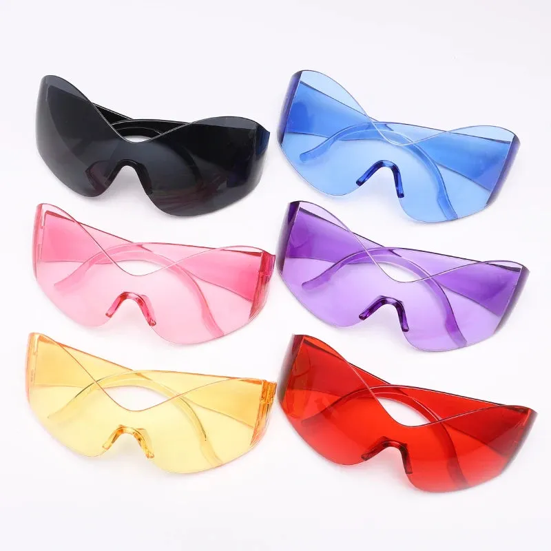 Unisex Steampunk Oversized Sunglasses- Designed w/ Futuristic Technology, Y2k Punk Vibe.