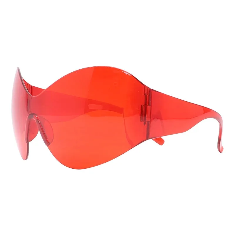 Unisex Steampunk Oversized Sunglasses- Designed w/ Futuristic Technology, Y2k Punk Vibe.
