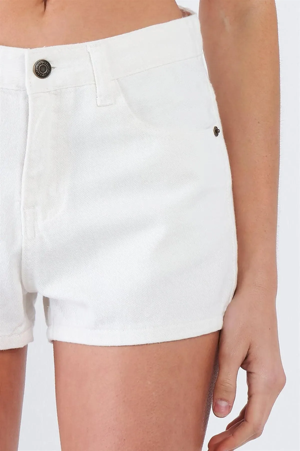 Vanilla White Vintage Solid Mini Short Shorts /1-2-1