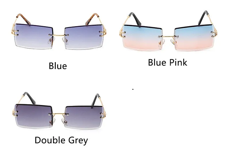 Vintage 90s retro rimless fashion sunglasses