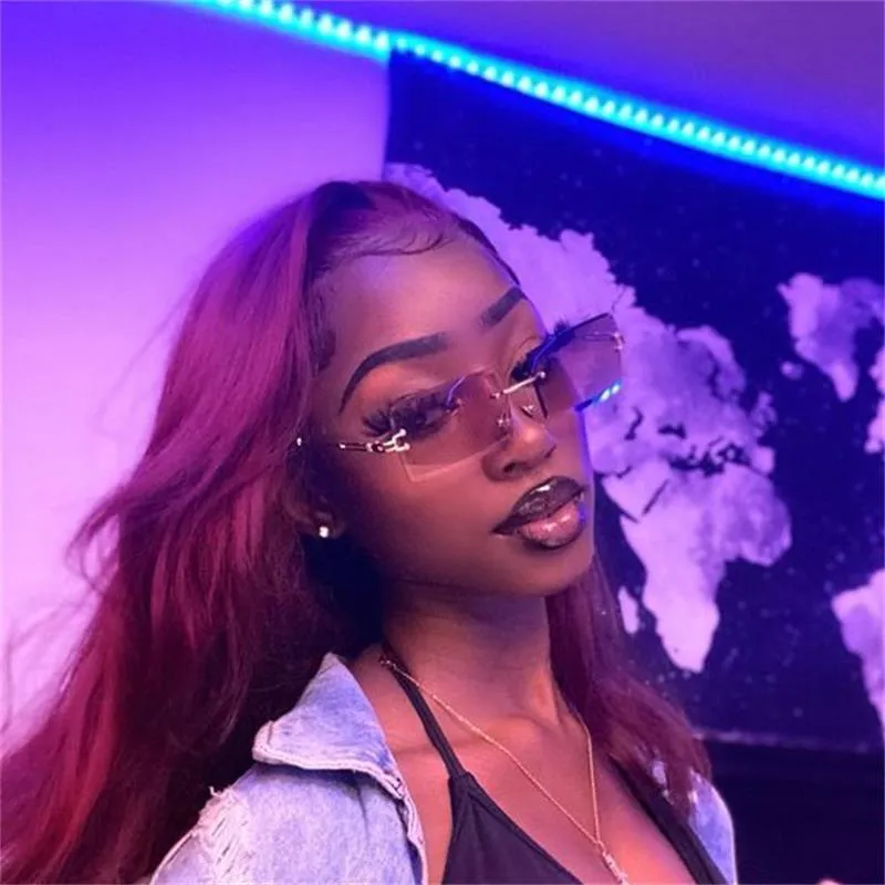 Vintage 90s retro rimless fashion sunglasses