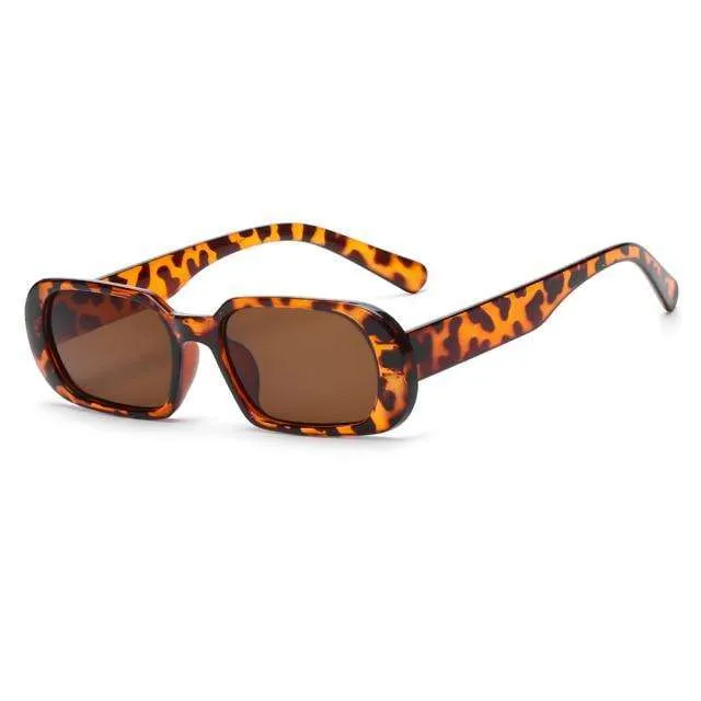 Vintage Rectangle Candy Colour Sunglasses