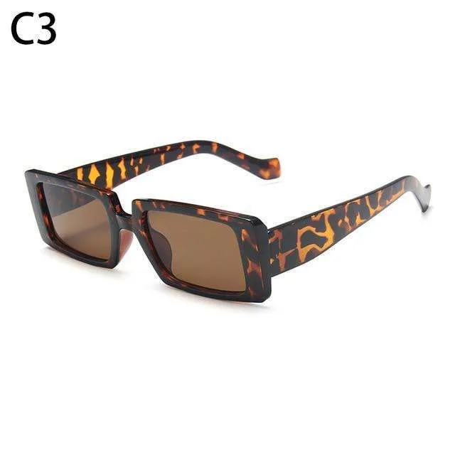 Vintage Rectangle Candy Colour Sunglasses