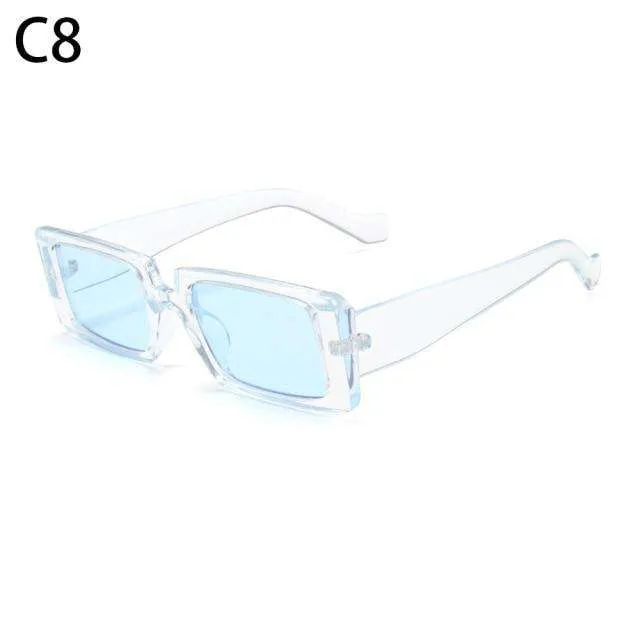 Vintage Rectangle Candy Colour Sunglasses