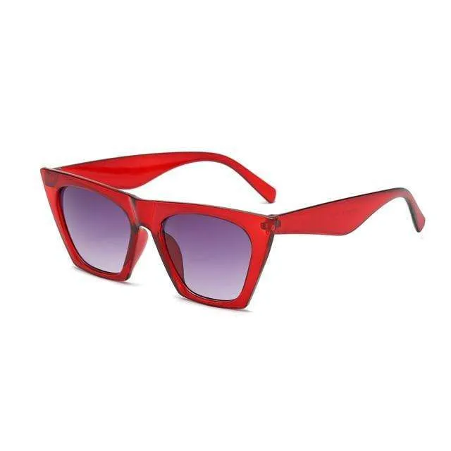 Vintage Rectangle Candy Colour Sunglasses