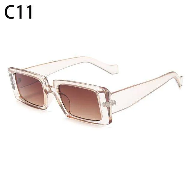 Vintage Rectangle Candy Colour Sunglasses