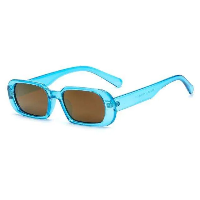Vintage Rectangle Candy Colour Sunglasses